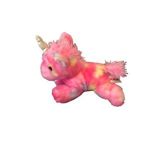 Aurora Jellyroll Unicorn Plush Stuffed Animal Toy Pink Yellow Blue 5" Tall